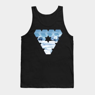 Artistic Geometric Traingle With A Calm Winter Scene Tank Top